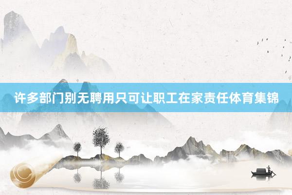 许多部门别无聘用只可让职工在家责任体育集锦