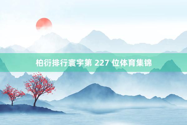 柏衍排行寰宇第 227 位体育集锦