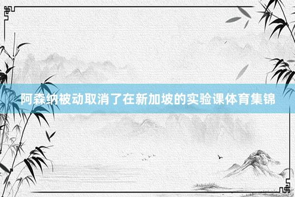 阿森纳被动取消了在新加坡的实验课体育集锦