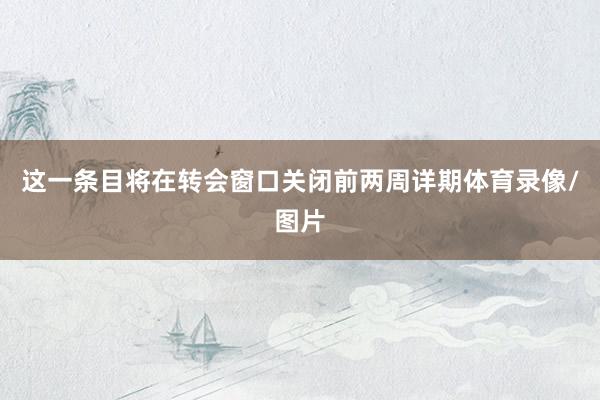 这一条目将在转会窗口关闭前两周详期体育录像/图片