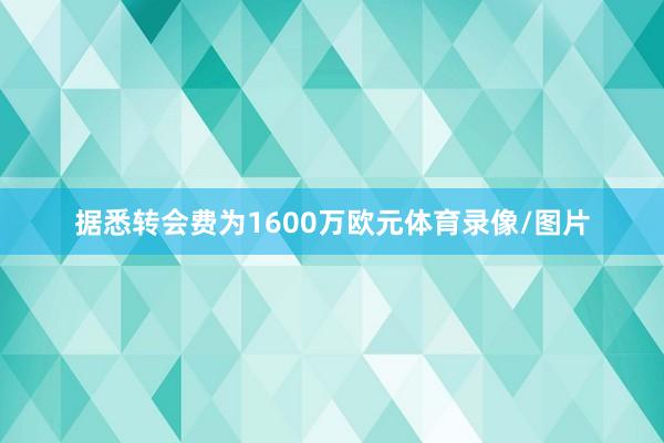 据悉转会费为1600万欧元体育录像/图片