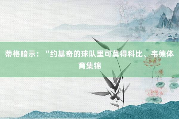 蒂格暗示：“约基奇的球队里可莫得科比、韦德体育集锦