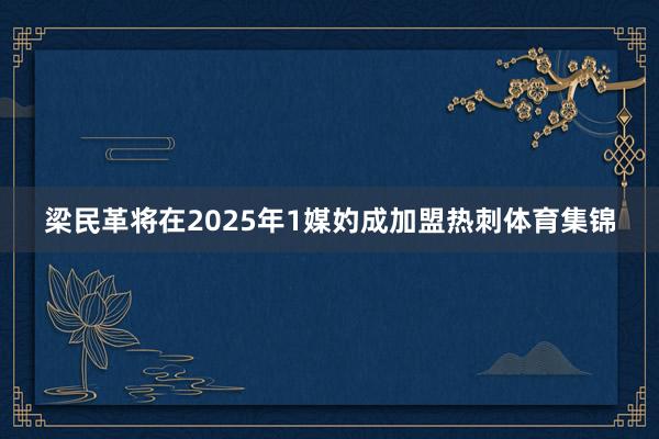 梁民革将在2025年1媒妁成加盟热刺体育集锦