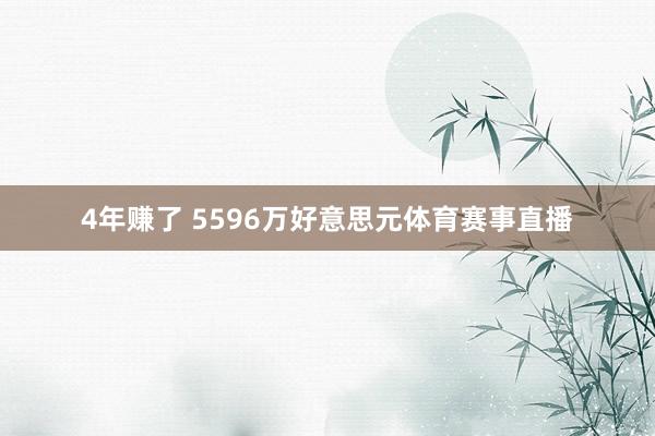 4年赚了 5596万好意思元体育赛事直播