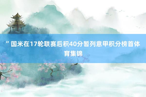”国米在17轮联赛后积40分暂列意甲积分榜首体育集锦