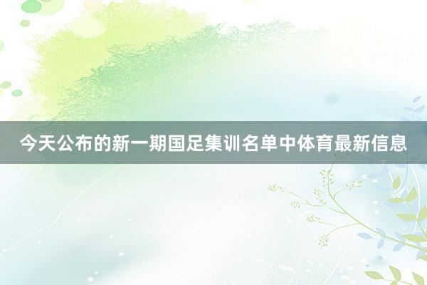 今天公布的新一期国足集训名单中体育最新信息