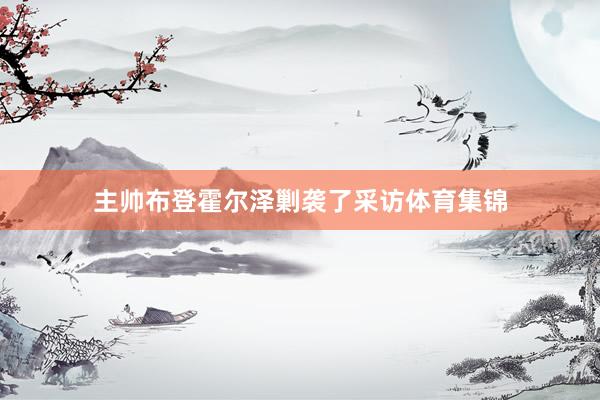 主帅布登霍尔泽剿袭了采访体育集锦