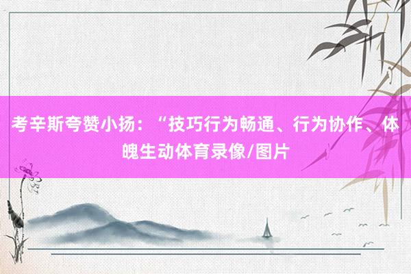 考辛斯夸赞小扬：“技巧行为畅通、行为协作、体魄生动体育录像/图片