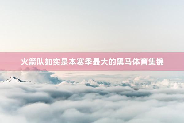火箭队如实是本赛季最大的黑马体育集锦