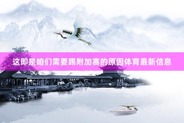 这即是咱们需要踢附加赛的原因体育最新信息