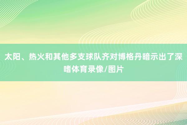 太阳、热火和其他多支球队齐对博格丹暗示出了深嗜体育录像/图片