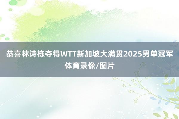 恭喜林诗栋夺得WTT新加坡大满贯2025男单冠军体育录像/图片