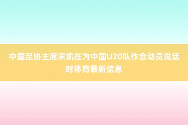 中国足协主席宋凯在为中国U20队作念动员说话时体育最新信息