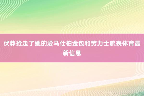 伏莽抢走了她的爱马仕柏金包和劳力士腕表体育最新信息
