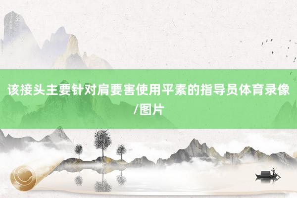 该接头主要针对肩要害使用平素的指导员体育录像/图片